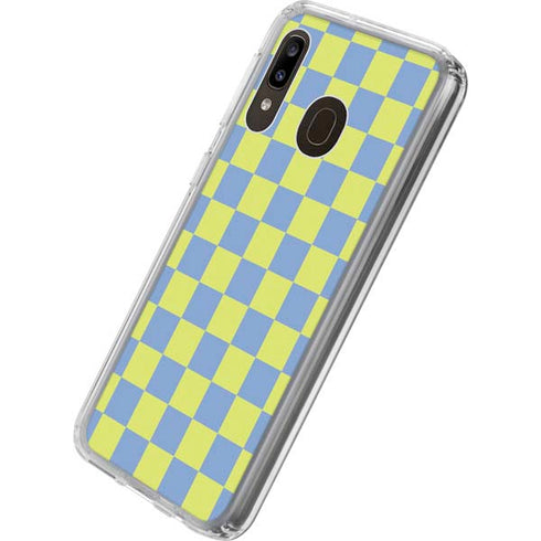 Neon Checkered Galaxy A20 Clear Case